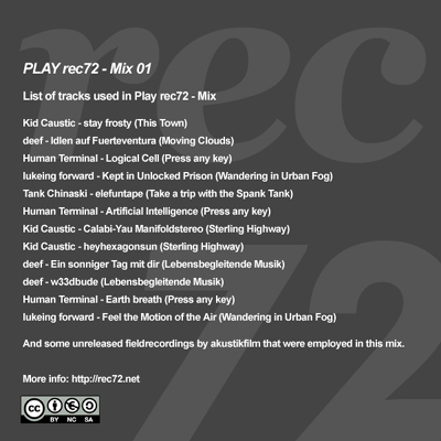 Play rec72 - Mix 01 cover
